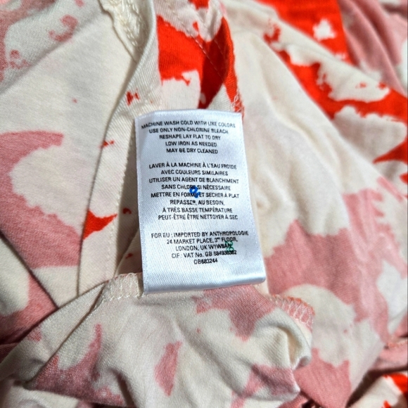 Maeve Floral Dress in Orange and Cream-Size S - 94% Rayon - Picture 9 of 9